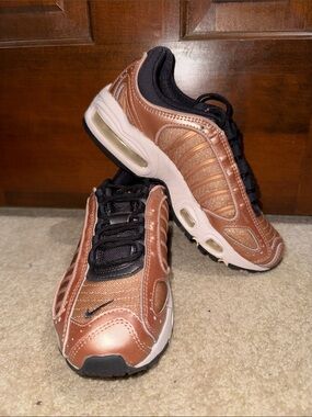 Nike Metallic Copper and Black Air-Cushioned Sneakers
